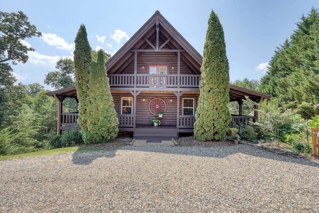 cabin with a deck