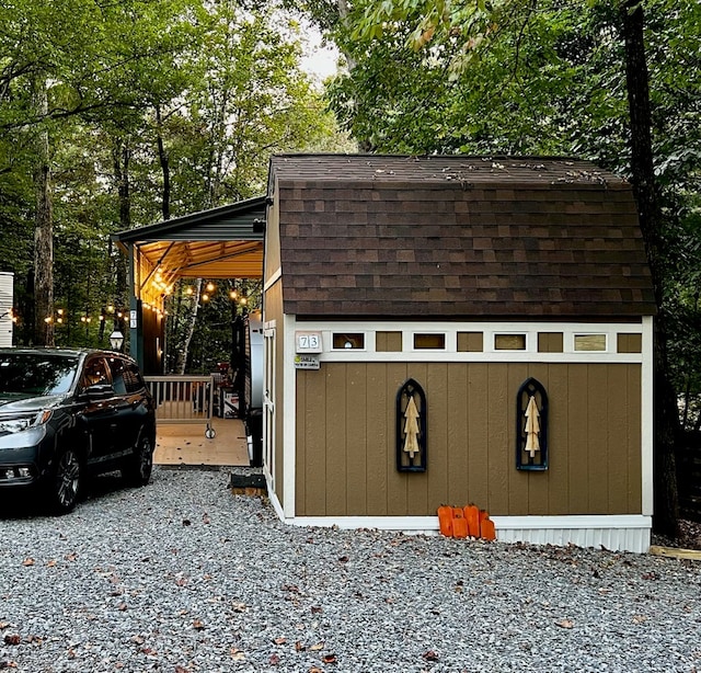 view of shed