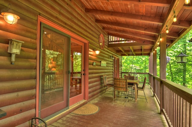 view of wooden deck