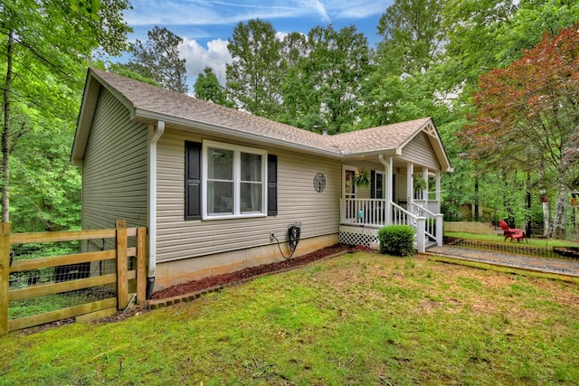 27 Ivy St, Ellijay, GA 30540 - view of front of house featuring covered porch and roof with shingles