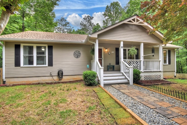 27 Ivy St, Ellijay, GA 30540 - view of front of house with covered porch and roof with shingles