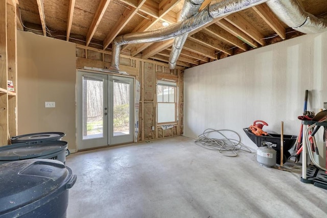 526 Garland Ridge Dr, Hayesville, NC 28904 - misc room featuring french doors and concrete flooring