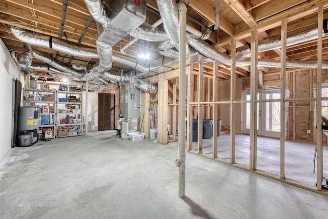 526 Garland Ridge Dr, Hayesville, NC 28904 - basement with heating unit and electric water heater
