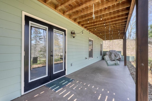 526 Garland Ridge Dr, Hayesville, NC 28904 - view of patio / terrace featuring french doors