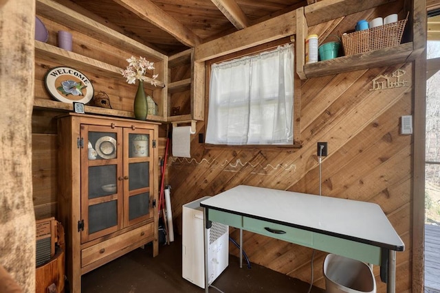 526 Garland Ridge Dr, Hayesville, NC 28904 - office space with beamed ceiling and wooden walls