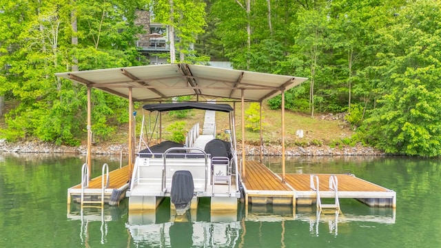 dock featuring a water view