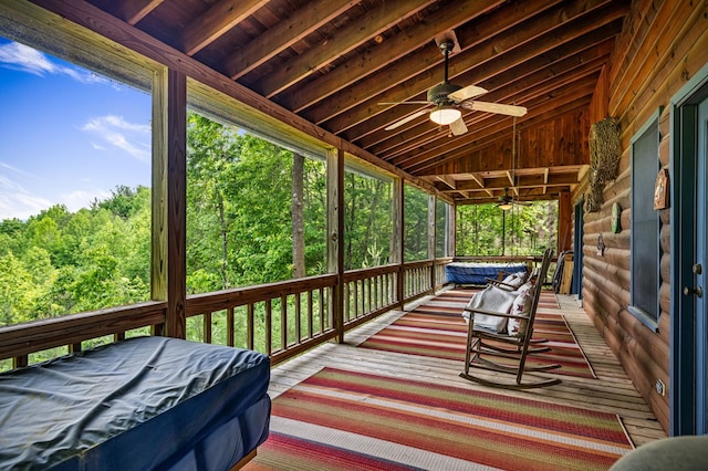 35 The Blf, Morganton, GA 30560 - deck featuring ceiling fan and a view of trees