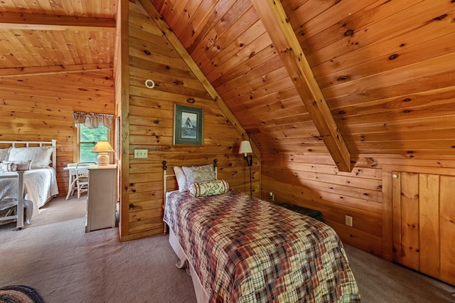 35 The Blf, Morganton, GA 30560 - carpeted bedroom featuring wooden ceiling and wooden walls