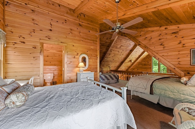 35 The Blf, Morganton, GA 30560 - carpeted bedroom featuring wood ceiling and wooden walls