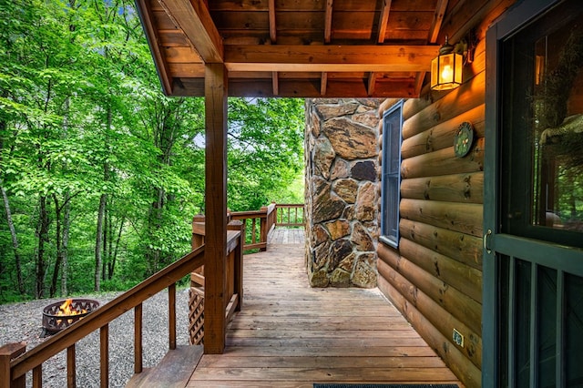 35 The Blf, Morganton, GA 30560 - wooden terrace with an outdoor fire pit