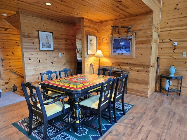 1102 Summit Way, Blairsville, GA 30512 - dining area featuring wood ceiling, wood finished floors, and wooden walls