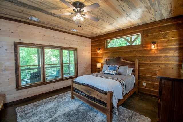 340 Hooch Holler Ln, Morganton, GA 30560 - bedroom with wooden ceiling and wood walls