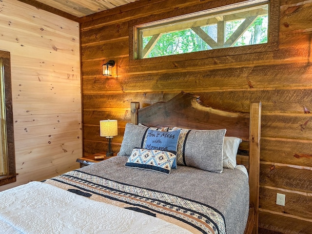 340 Hooch Holler Ln, Morganton, GA 30560 - bedroom featuring wooden walls