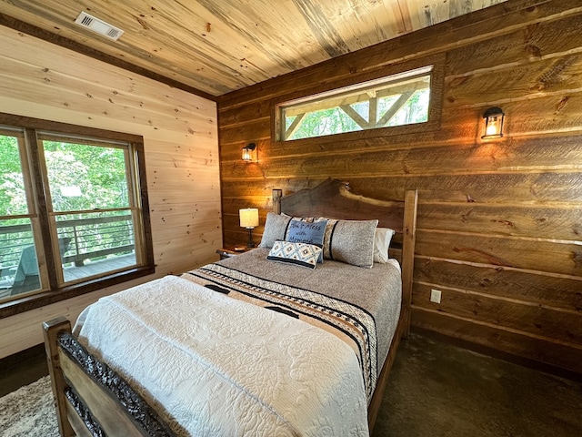 340 Hooch Holler Ln, Morganton, GA 30560 - bedroom with wooden walls and wooden ceiling