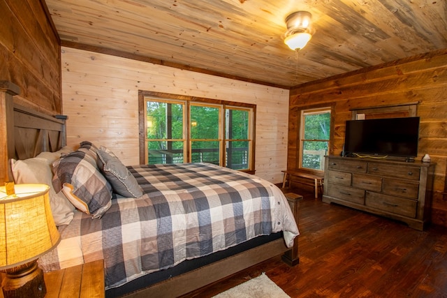 340 Hooch Holler Ln, Morganton, GA 30560 - bedroom with wood walls, wood ceiling, and wood finished floors