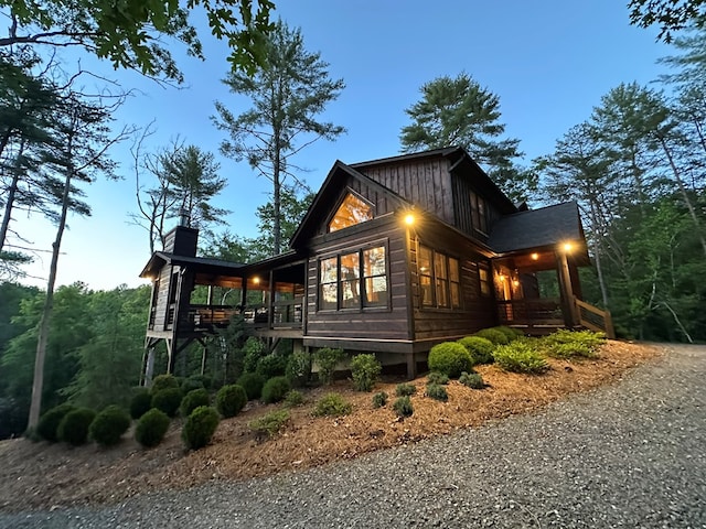 340 Hooch Holler Ln, Morganton, GA 30560 - view of side of property featuring a chimney and board and batten siding