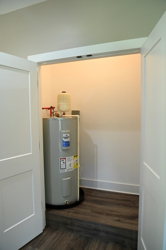 utility room with water heater