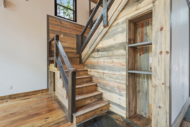 43 Old Federal Rd, Talking Rock, GA 30175 - staircase with wooden walls