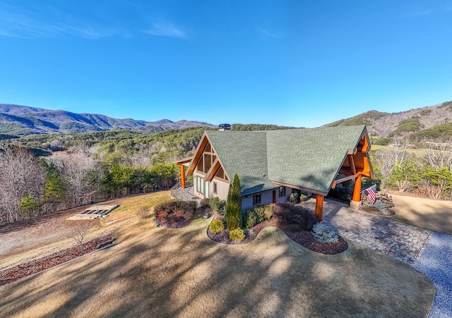 exterior space with a mountain view