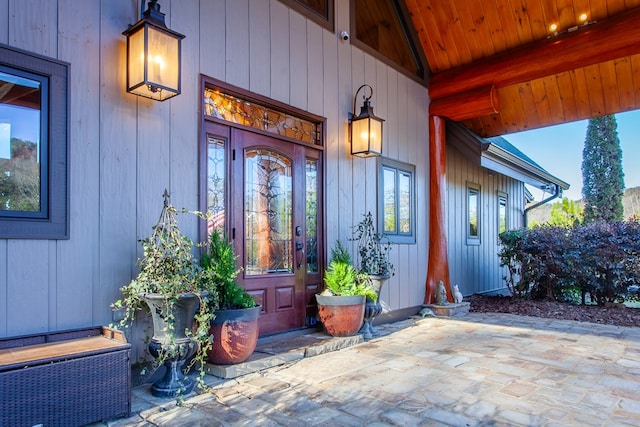 entrance to property with a porch