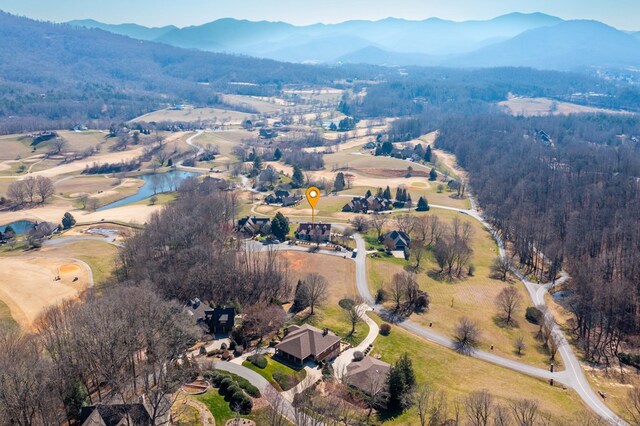 aerial view featuring a mountain view