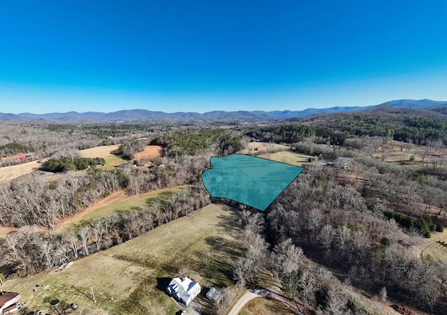 bird's eye view with a mountain view