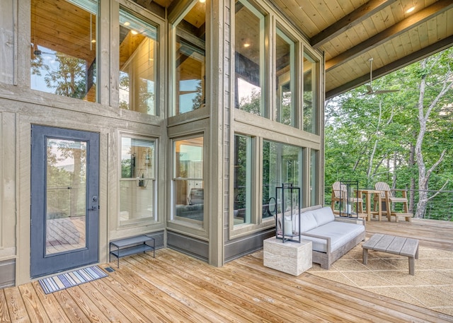 view of unfurnished sunroom