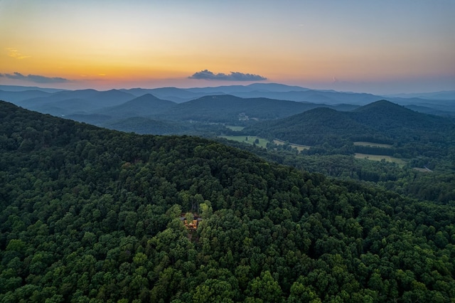 mountain view with a view of trees