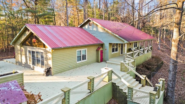 101 Harper Vly, Ellijay, GA 30540 - rear view of house featuring a wooden deck and metal roof