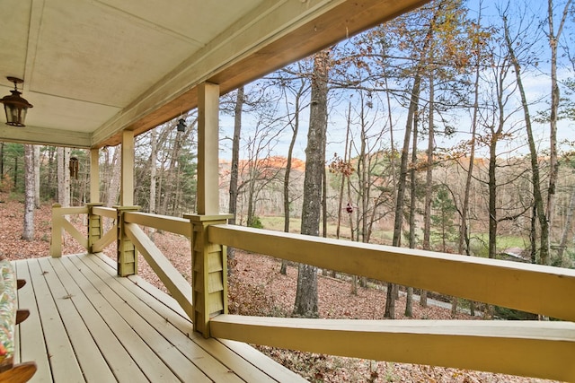 wooden deck featuring a porch