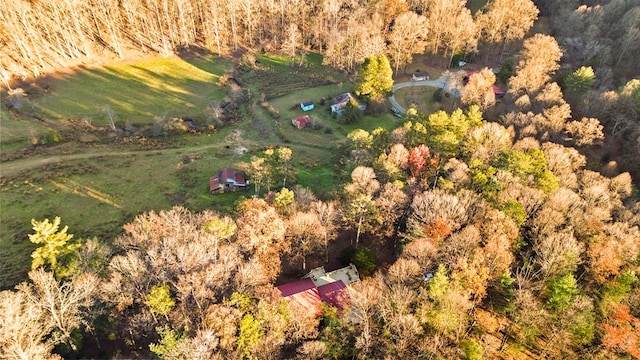 aerial view featuring a rural view