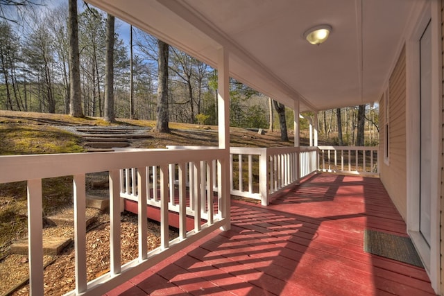 wooden deck with a porch