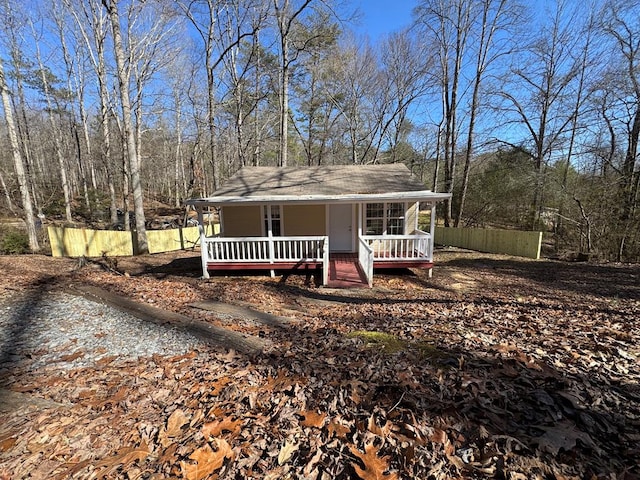 view of front of property with a porch