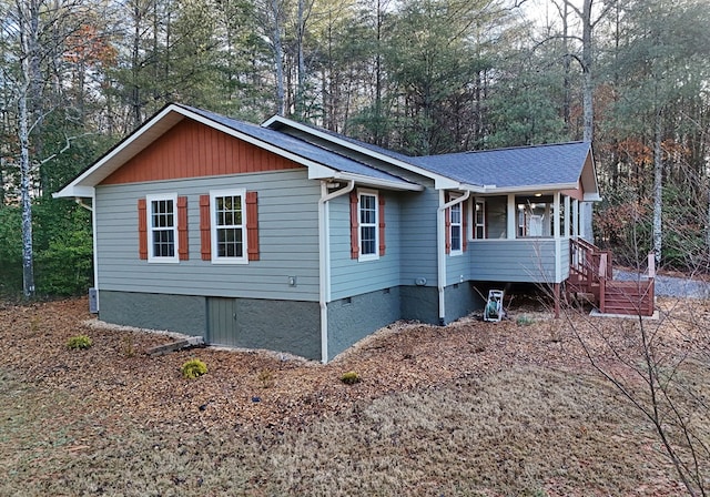 view of home's exterior featuring covered porch