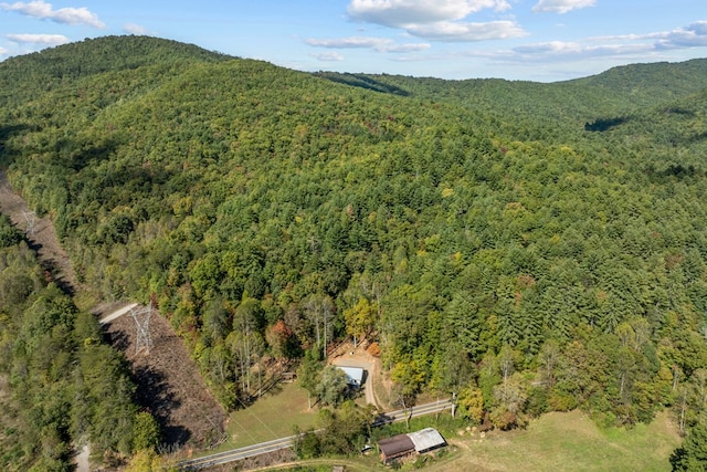 aerial view featuring a mountain view