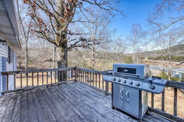 deck featuring grilling area