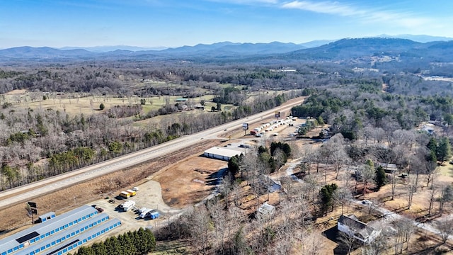 bird's eye view with a mountain view