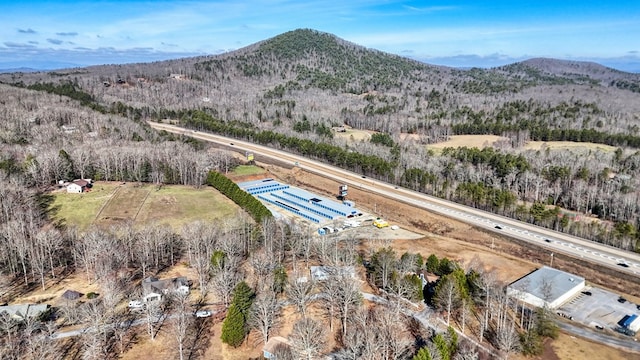 aerial view with a mountain view