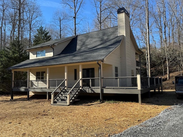 view of front of property with covered porch