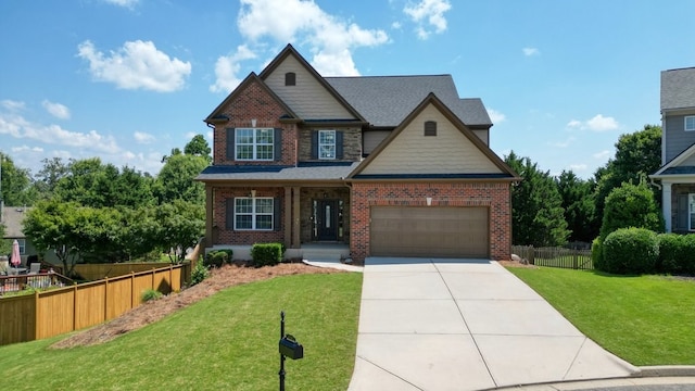 6665 Flagstone Ct, Cumming, GA 30028 - craftsman-style home with brick siding, concrete driveway, and a garage