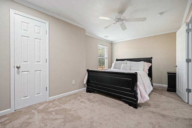 6665 Flagstone Ct, Cumming, GA 30028 - carpeted bedroom featuring crown molding and a ceiling fan