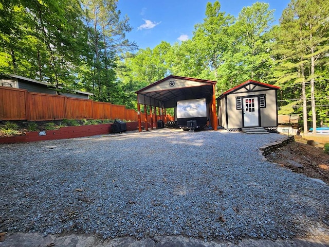 exterior space with a carport