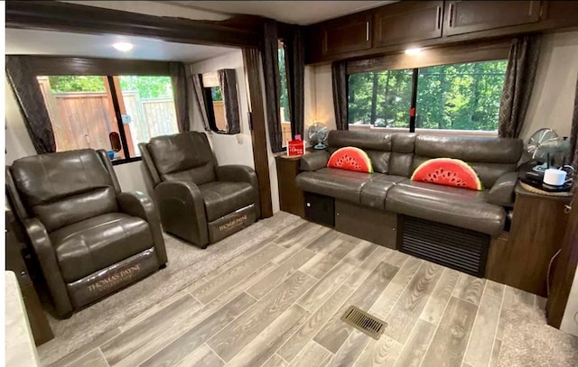 living room featuring light hardwood / wood-style flooring