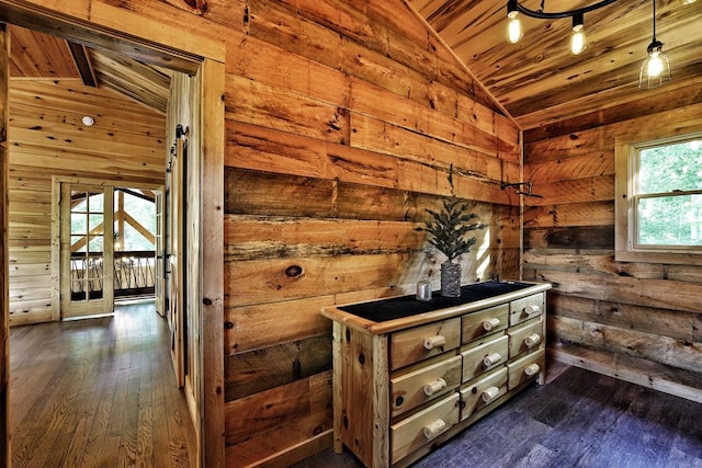 162 Grayson Pt, Blue Ridge, GA 30513 - detailed view of wood walls, wood finished floors, and wooden ceiling