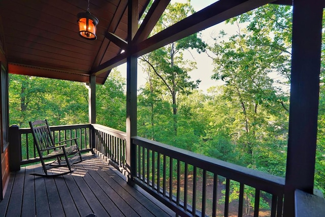 162 Grayson Pt, Blue Ridge, GA 30513 - view of wooden terrace