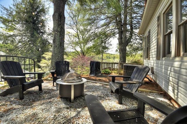 102 Riverview St, Copperhill, TN 37317 - view of patio / terrace featuring a fire pit