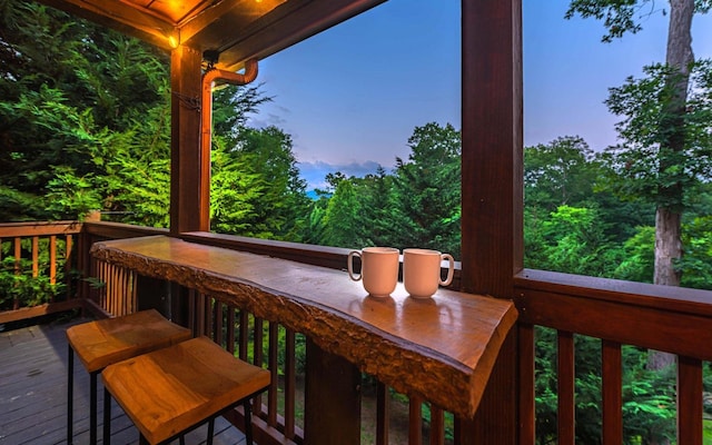 view of deck at dusk