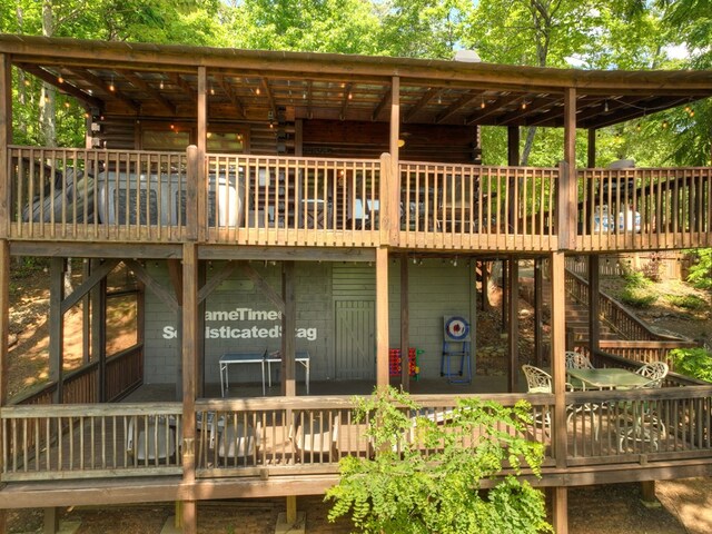 100 Smith Hill Rd, Cherry Log, GA 30522 - back of property with log exterior and stairs