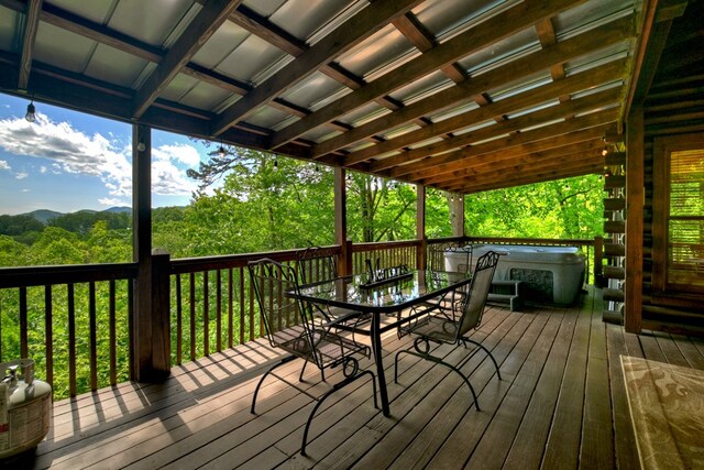 100 Smith Hill Rd, Cherry Log, GA 30522 - wooden deck featuring outdoor dining area