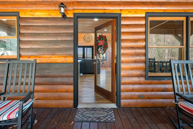 327 Dancing Trees Trl, Morganton, GA 30560 - property entrance featuring faux log siding